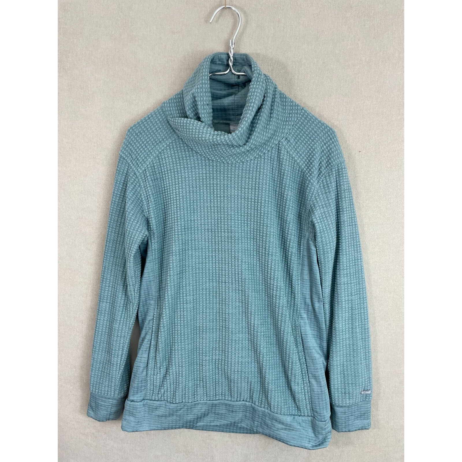 Columbia Sweatshirt Womens Xs Blue Popcorn Cowl Neck Pullover